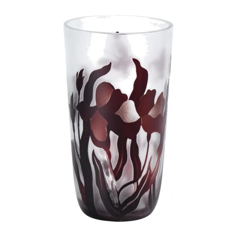 KAMMAK 8HPCM024 vase with a gently tapered outline and dark floral pattern on a pale background.