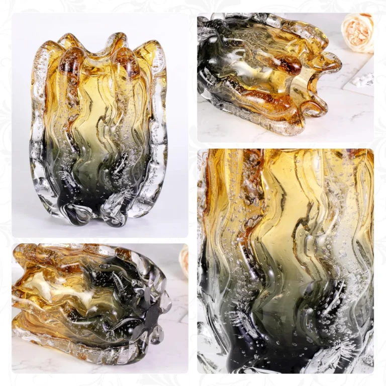 KAMMAK Amber Sculptural Hand-Blown Art Glass Vase - SYX021 - product image 4