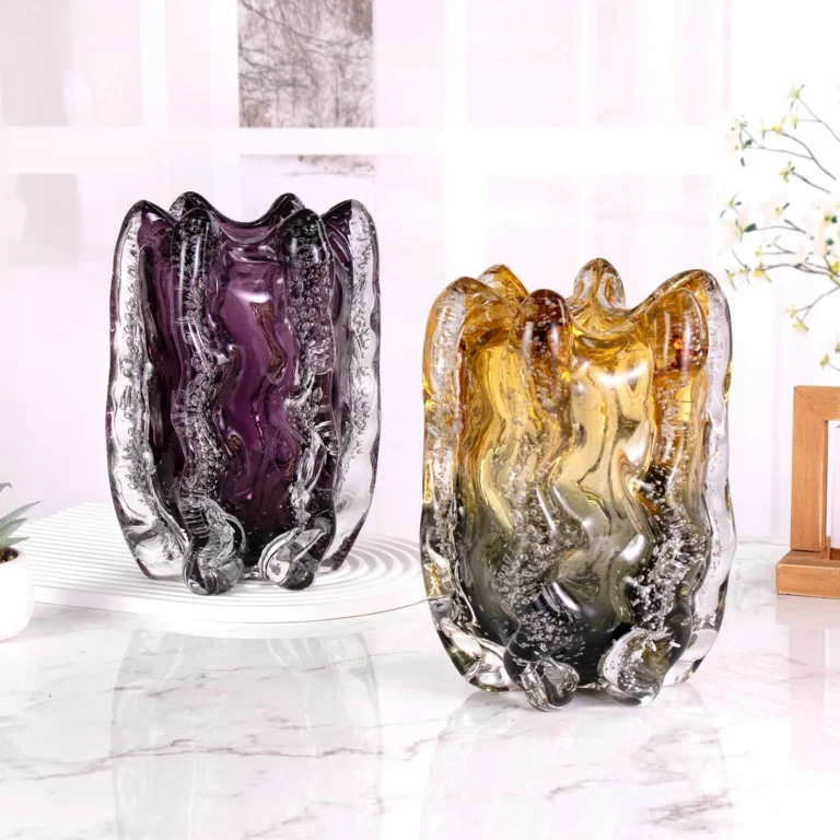 KAMMAK Amber Sculptural Hand-Blown Art Glass Vase - SYX021 - product image 5