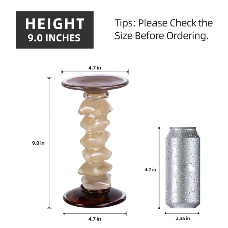 KAMMAK Beige Art Glass Pillar Candle Holder - SYX17 - product image 2