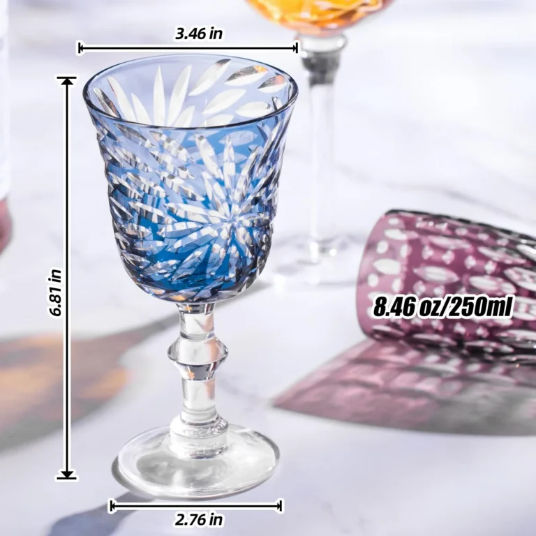 KAMMAK Blue Cut Wine Goblets, Set of 2 - RS019 - product image 3