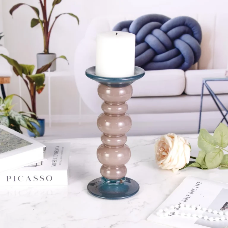 KAMMAK Brown Art Glass Pillar Candle Holder - SYX16 - product image 3