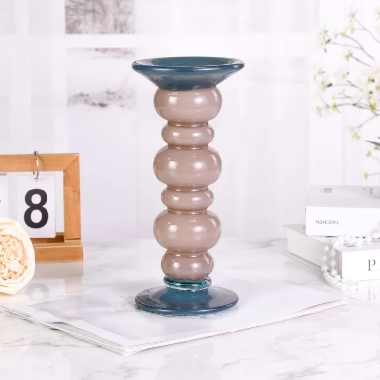 KAMMAK Brown Art Glass Pillar Candle Holder - SYX16 - product image 5