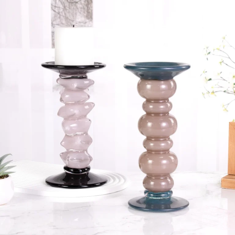 KAMMAK Brown Art Glass Pillar Candle Holder - SYX16 - product image 6