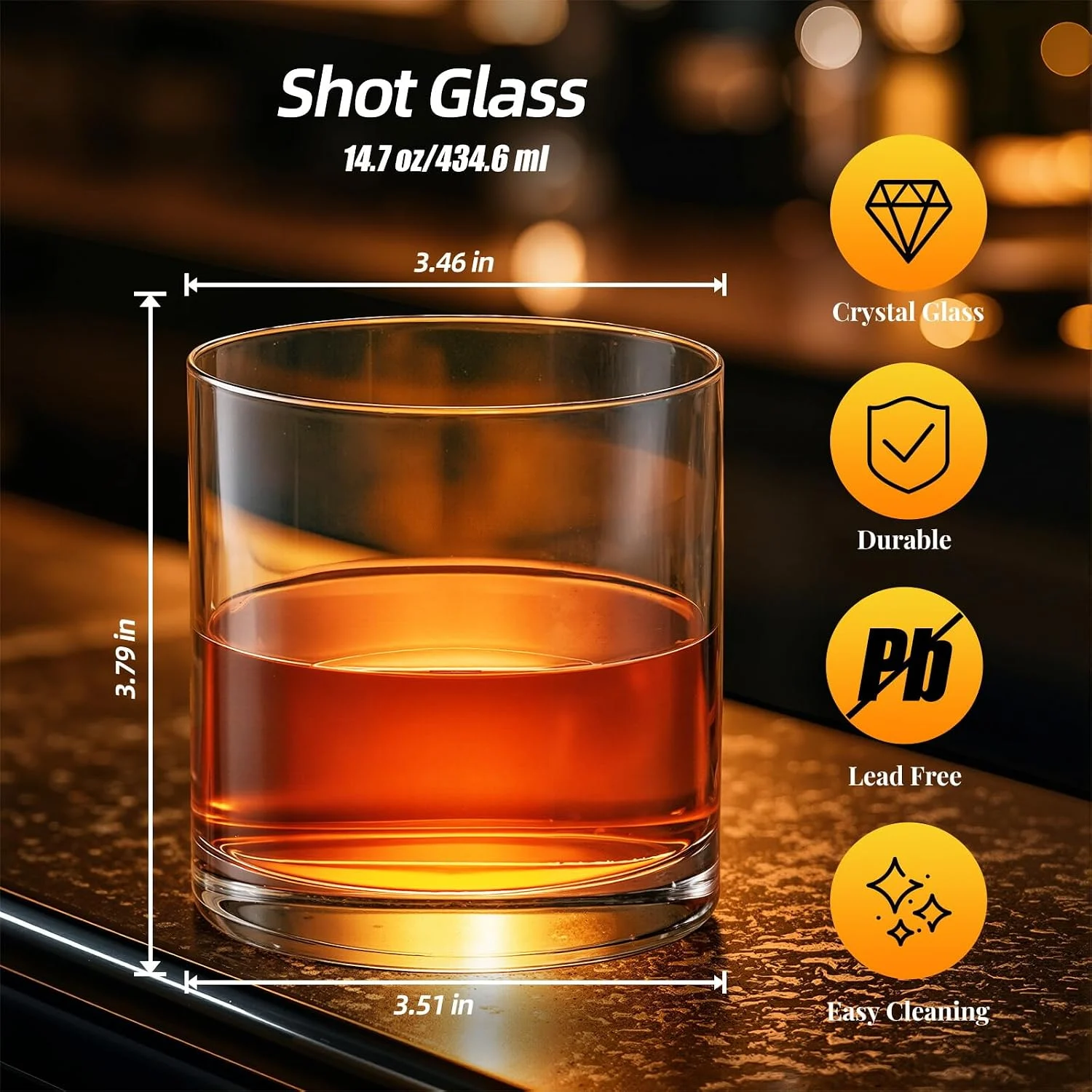 KAMMAK 777N straight whiskey glass dimensions and heavy base