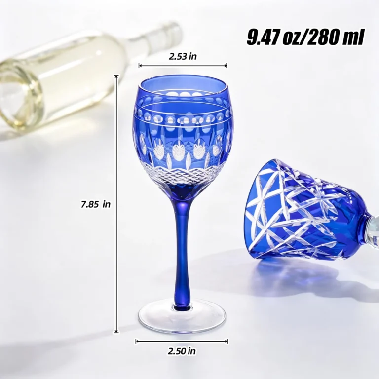KAMMAK Cobalt Blue Cut Wine Goblets, Set of 2 - RS027 - product image 2