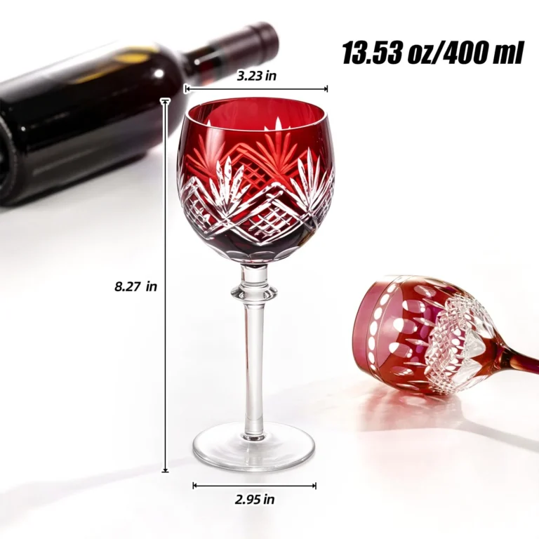 KAMMAK Copper Red Cut Wine Goblets, Set of 2 - RS028 - product image 2
