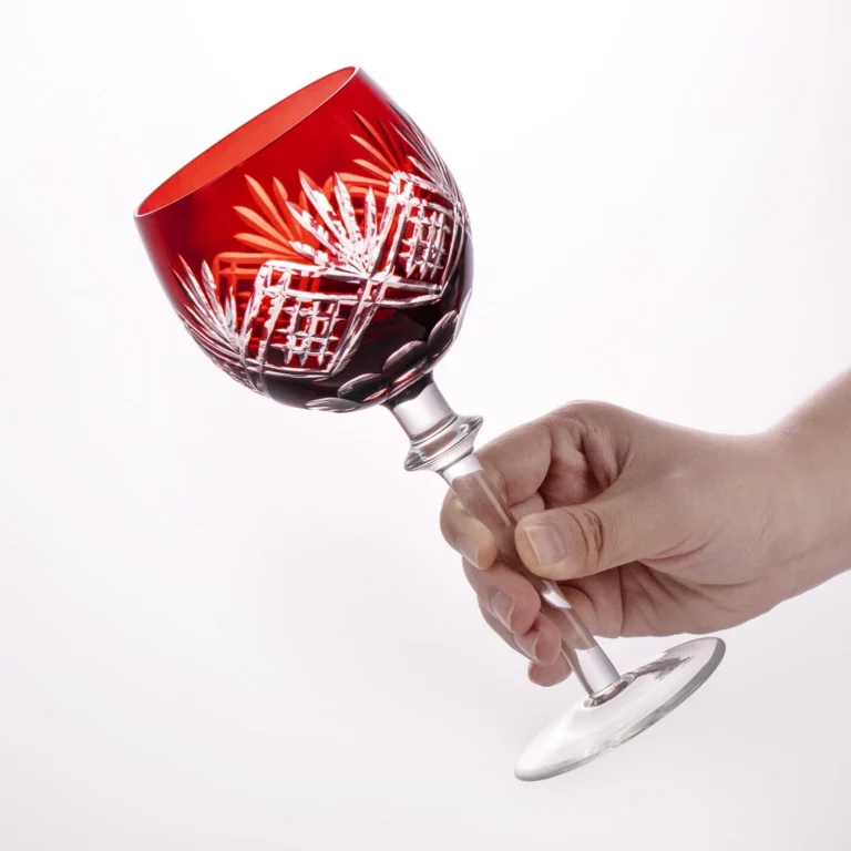 KAMMAK Copper Red Cut Wine Goblets, Set of 2 - RS028 - product image 4