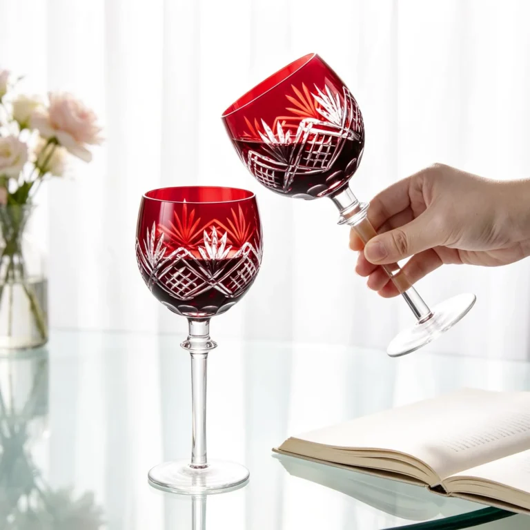 KAMMAK Copper Red Cut Wine Goblets, Set of 2 - RS028 - product image 5