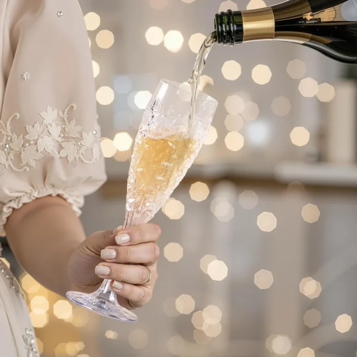 KAMMAK 7KPSP616N-US champagne flutes close-up material texture detail image 4