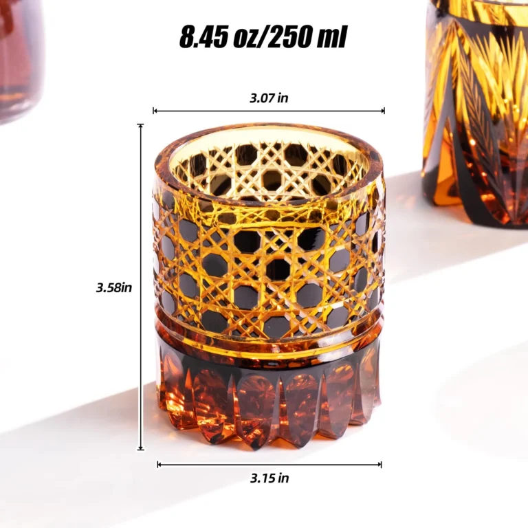 KAMMAK Cut Old Fashioned Whiskey Glasses, Set of 2 - CM007 - product image 2