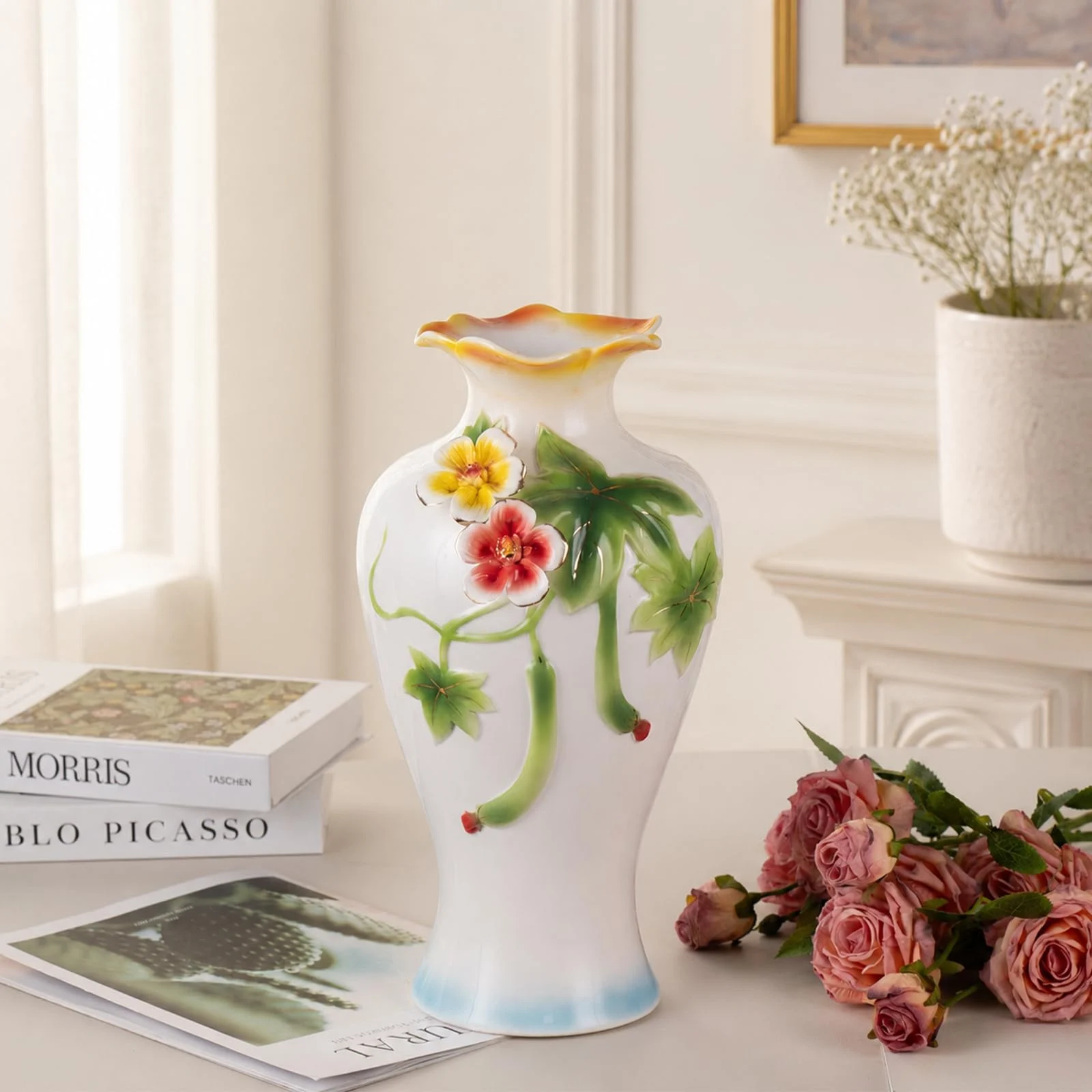 KAMMAK Hand-Painted Floral Ceramic Vase - YZ001 - product image 3