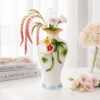KAMMAK Hand-Painted Floral Ceramic Vase - YZ001 - product image 4 KAMMAK 8HPYZ001 ceramic vase close-up material texture detail image 4