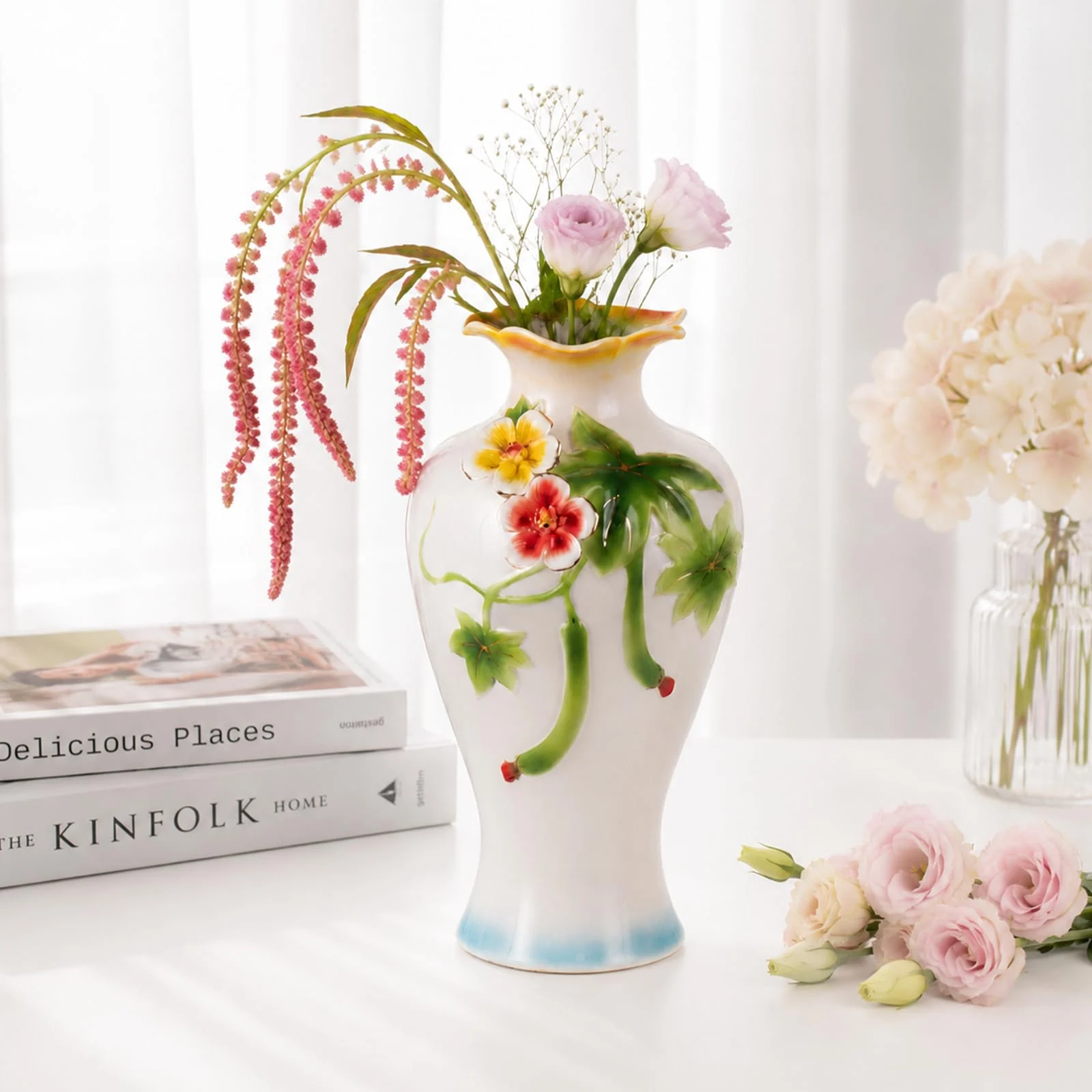 KAMMAK Hand-Painted Floral Ceramic Vase - YZ001 - product image 4