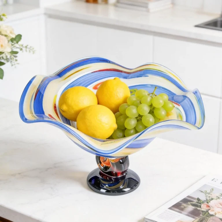 Additional view of KAMMAK FH2137 decorative glass fruit bowl