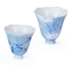 KAMMAK blue floral ceramic tea cups set of two KAMMAK 7KPSP669N+785N ceramic cup and saucer front view for product display