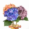 Blue purple and peach artificial hydrangea stems KAMMAK 8KPFZH004 home decor product front view for product display