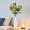 Bright artificial rose arrangement in a white vase by a sofa KAMMAK 8KPFZH005 home decor product decorative craft detail image 7