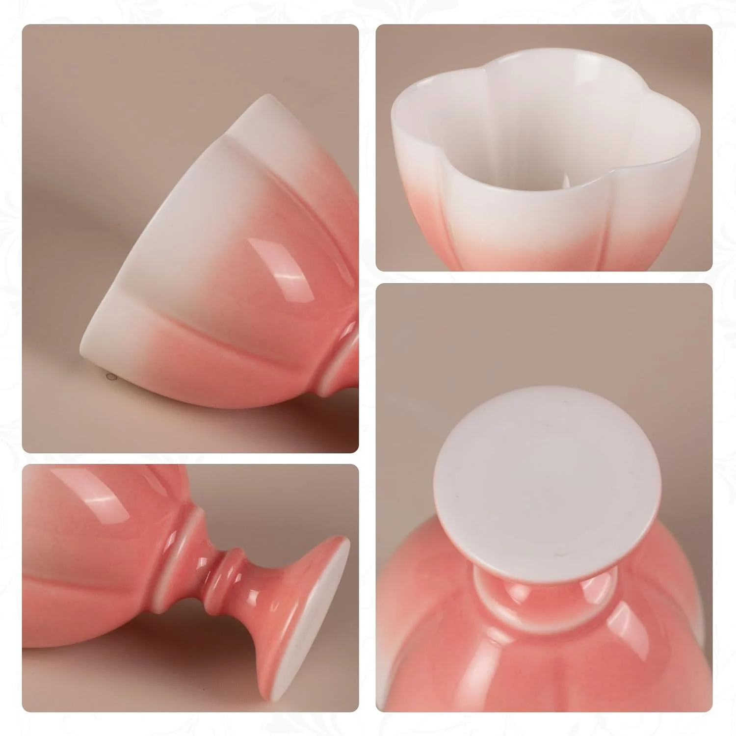 Matte ceramic rims bowls and short cup bases