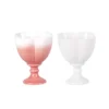 KAMMAK coral gradient and white ceramic tea cups set of two KAMMAK 7KPSP692N+693N ceramic cup and saucer front view for product display