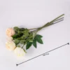 Cream artificial rose stems laid flat with approximate length KAMMAK 8KPFZH010 home decor product shape and proportion detail image 3