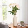 Cream rose bouquet in a neutral vase on a round table KAMMAK 8KPFZH010 home decor product scale and proportion view image 6