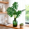 Split-leaf artificial greenery displayed in a green bottle KAMMAK 8KPFZH003 home decor product styled home decor setting image 5
