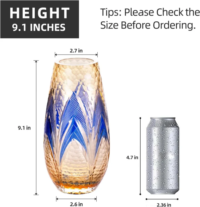 KAMMAK Hand-Blown Colored Glass Vase, 2.7"L x 2.6"W x 9.1"H – 8HPCM009 – product image 2