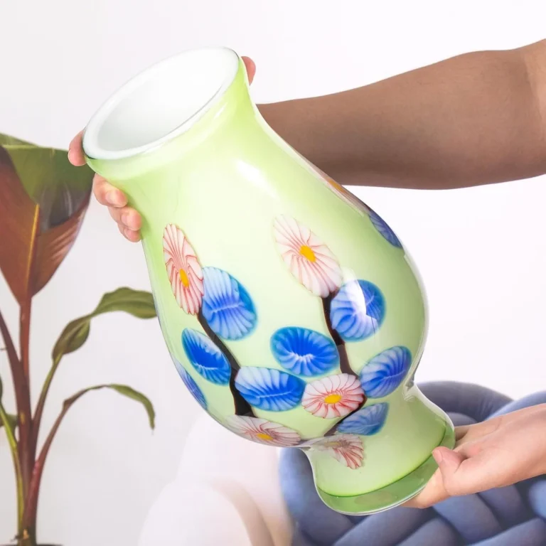 KAMMAK Hand-Blown Colored Glass Vase, 4.2"L x 4.1"W x 13.2"H – 8HPHL032 – product image 3