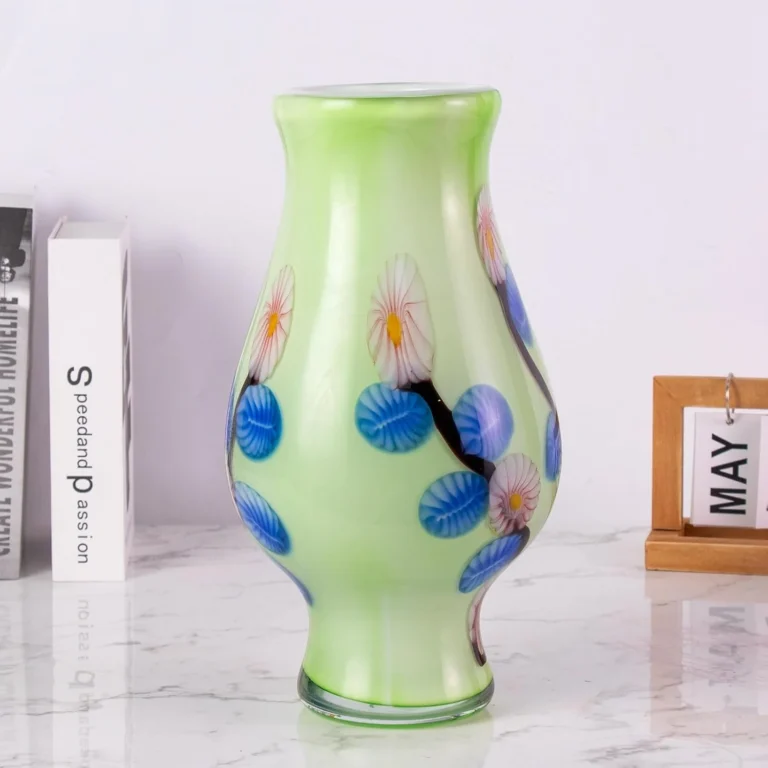 KAMMAK Hand-Blown Colored Glass Vase, 4.2"L x 4.1"W x 13.2"H – 8HPHL032 – product image 4