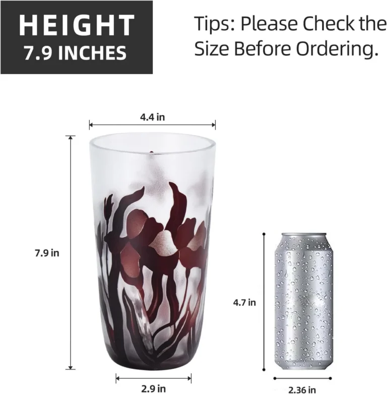 KAMMAK Hand-Blown Colored Glass Vase, 4.4"L x 2.9"W x 7.9"H – 8HPCM024 – product image 2