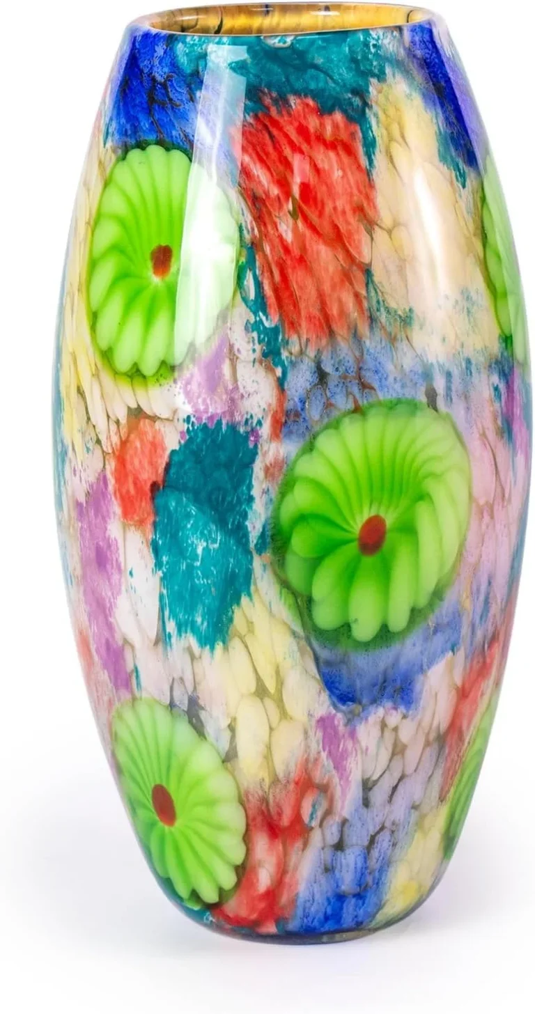 KAMMAK Hand-Blown Colored Glass Vase, 4.5"L x 3.5"W x 13.4"H – 8HPHL041 – product image 1