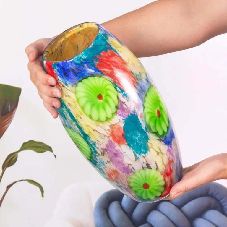 KAMMAK Hand-Blown Colored Glass Vase, 4.5"L x 3.5"W x 13.4"H – 8HPHL041 – product image 3