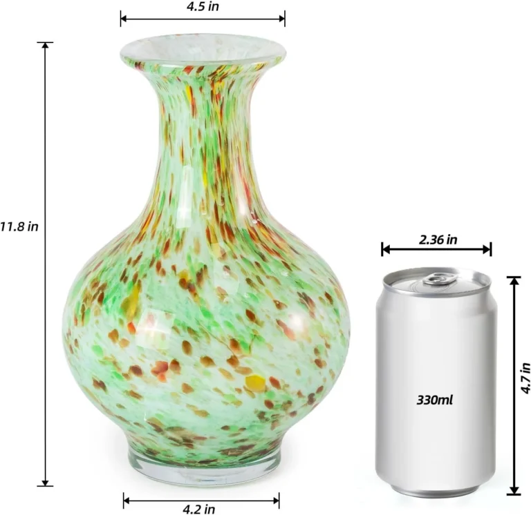 KAMMAK Hand-Blown Colored Glass Vase, 4.5"L x 4.2"W x 11.8"H – 8HPHL030 – product image 2