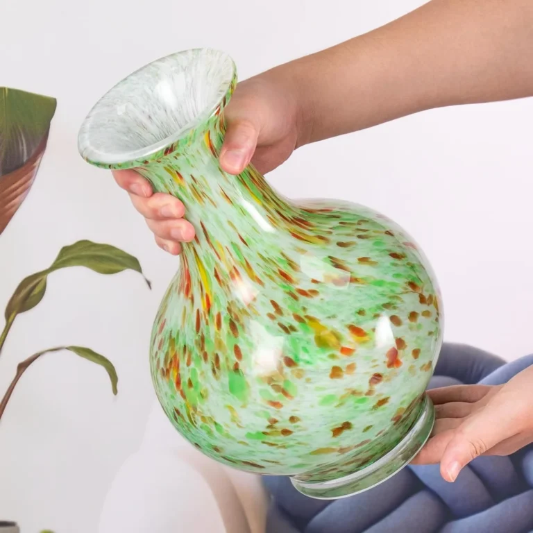 KAMMAK Hand-Blown Colored Glass Vase, 4.5"L x 4.2"W x 11.8"H – 8HPHL030 – product image 3