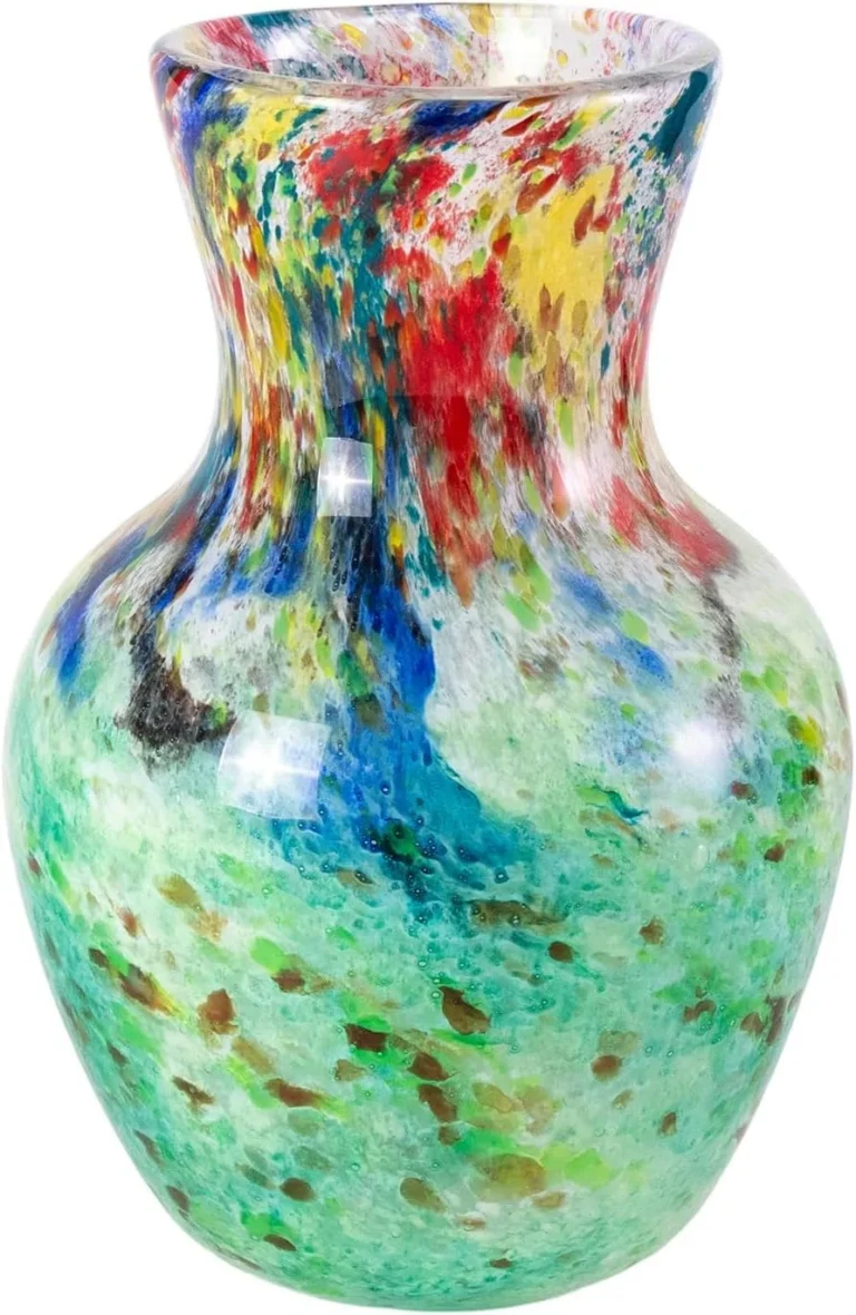 KAMMAK Hand-Blown Colored Glass Vase, 4.9"L x 3.5"W x 10.8"H – 8HPHL049 – product image 1