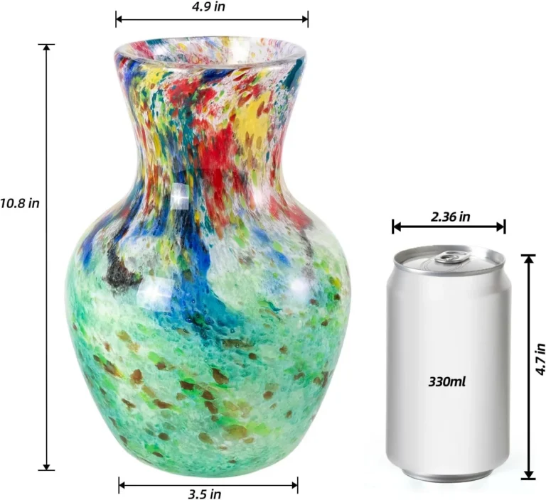 KAMMAK Hand-Blown Colored Glass Vase, 4.9"L x 3.5"W x 10.8"H – 8HPHL049 – product image 2