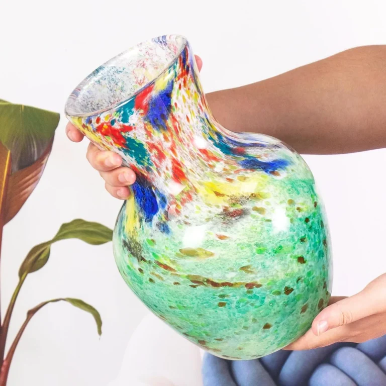 KAMMAK Hand-Blown Colored Glass Vase, 4.9"L x 3.5"W x 10.8"H – 8HPHL049 – product image 3