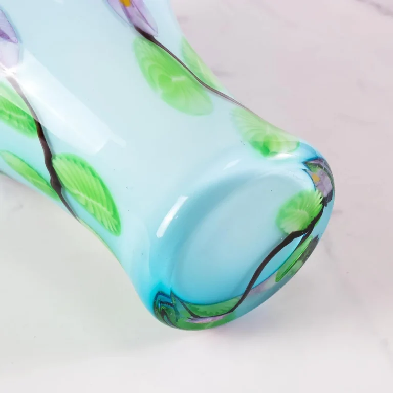 KAMMAK Hand-Blown Colored Glass Vase, 5.2"L x 4.2"W x 13.2"H – 8HPHL022 – product image 5
