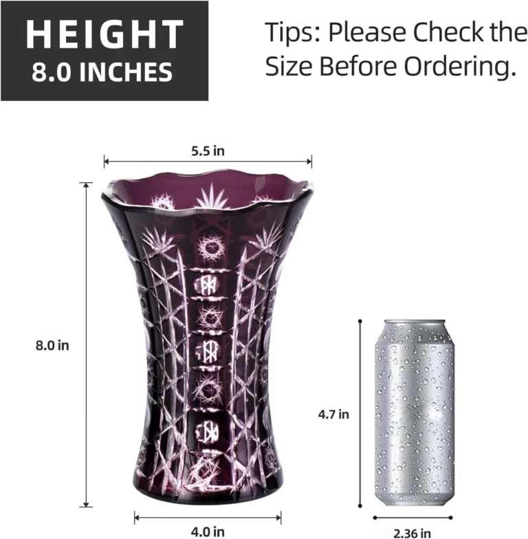 KAMMAK Hand-Blown Colored Glass Vase, 5.5"L x 4"W x 8"H – 8HPCM012 – product image 2