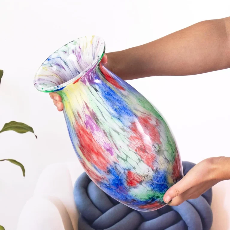 KAMMAK Hand-Blown Colored Glass Vase, 5.8"L x 3.7"W x 13.4"H – 8HPHL027 – product image 3
