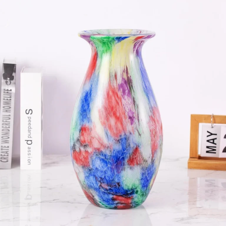 KAMMAK Hand-Blown Colored Glass Vase, 5.8"L x 3.7"W x 13.4"H – 8HPHL027 – product image 4