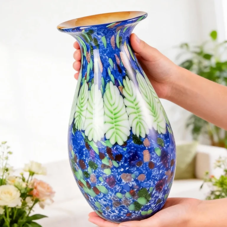 KAMMAK Hand-Blown Colored Glass Vase, 5.9"L x 3.5"W x 14.7"H – 8HPHL023 – product image 3