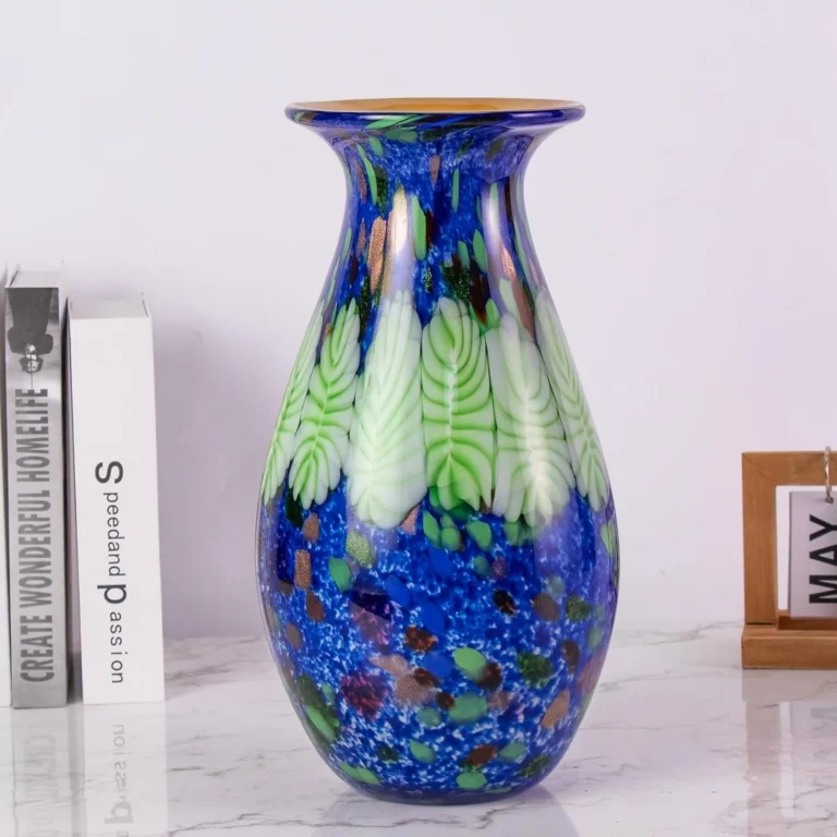 KAMMAK Hand-Blown Colored Glass Vase, 5.9"L x 3.5"W x 14.7"H – 8HPHL023 – product image 4