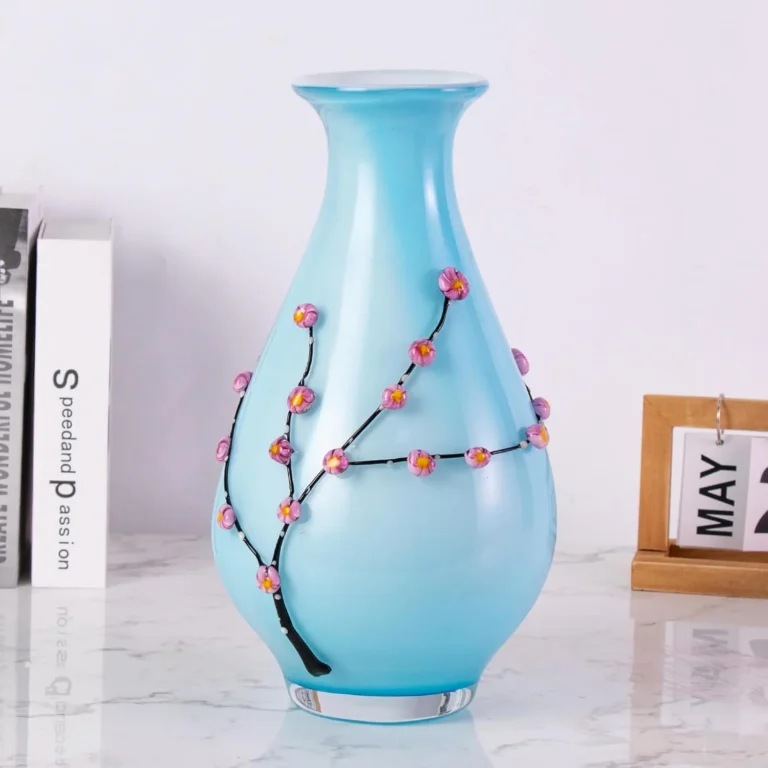 KAMMAK Hand-Blown Colored Glass Vase, 6.5"L x 3.1"W x 11.7"H – 8HPHL026 – product image 4