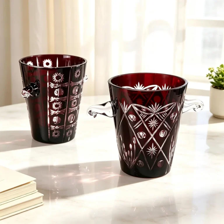 KAMMAK decorative Colored Glass Vase, 6.8"L x 4.4"W x 8.2"H – 8HPCM016 – product image 4