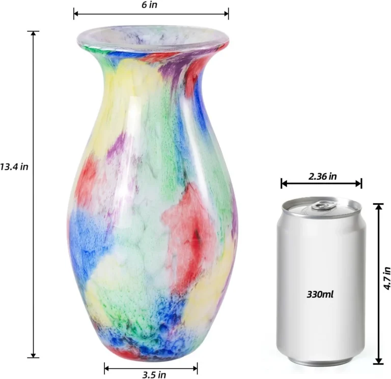 KAMMAK Hand-Blown Colored Glass Vase, 6"L x 3.5"W x 13.4"H – 8HPHL028 – product image 2