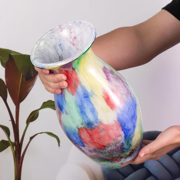 KAMMAK Hand-Blown Colored Glass Vase, 6"L x 3.5"W x 13.4"H – 8HPHL028 – product image 3