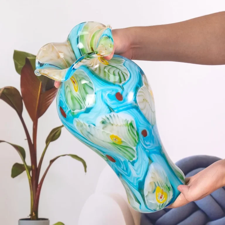 KAMMAK Hand-Blown Colored Glass Vase, 6"L x 3.7"W x 13"H – 8HPHL021 – product image 3