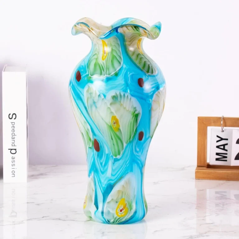 KAMMAK Hand-Blown Colored Glass Vase, 6"L x 3.7"W x 13"H – 8HPHL021 – product image 4